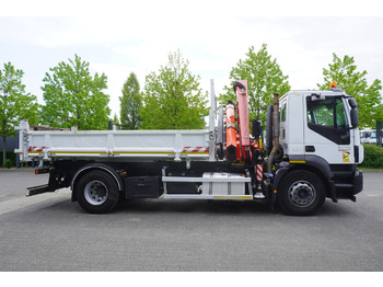Камион с кран IVECO STRALIS 330 E6 / FASSI 195A 8.5 T / 3-side tipper: снимка 5
