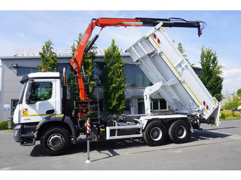Бордови камион, Камион с кран MERCEDES-BENZ AROCS 2636 / Fassi F155A.0.22 crane 6t / 120 tho. km / 3-sided dump truck / 2 x Bordmatic: снимка 5