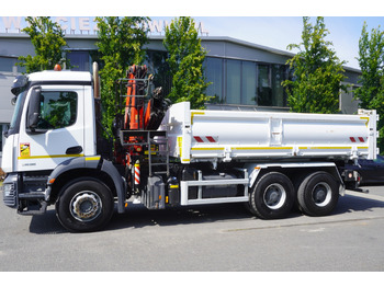 Бордови камион, Камион с кран MERCEDES-BENZ AROCS 2636 / Fassi F155A.0.22 crane 6t / 120 tho. km / 3-sided dump truck / 2 x Bordmatic: снимка 4