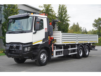 Самосвал камион, Камион с кран RENAULT K380 6×4 / FASSI F175 crane 7.85 t / 120 thousand km! / 2-sided tipper: снимка 3