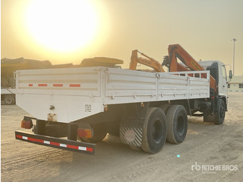 Бордови камион, Камион с кран 2008 Hino 145 2007 Palfinger K10000 Knuckle B ... Flatbed Truck with Crane: снимка 3