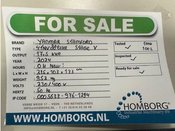 Нови Електрогенератор Yanmar Stage 5 Stamford 17.5 Rental Silent Generatorset Stage V New !: снимка 2