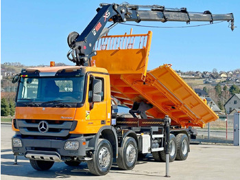 Самосвал камион, Камион с кран Mercedes-Benz ACTROS 3241 * HIAB 322 EP-4 HIDUO + FUNK / 8x4: снимка 3