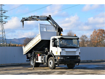 Самосвал камион, Камион с кран Scania P320 Kipper 3,90m *BORDMATIC*HIAB 122B-2DUO* TOP: снимка 2