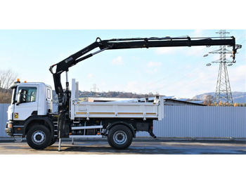 Самосвал камион, Камион с кран Scania P320 Kipper 3,90m *BORDMATIC*HIAB 122B-2DUO* TOP: снимка 5