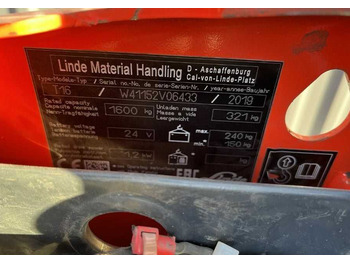 Палетна количка Linde T16: снимка 4