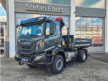 Самосвал камион, Камион с кран Iveco AD200X46/P HR OFF Palfinger PK 12.501 Funk AHK: снимка 2