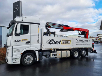 Бордови камион, Камион с кран Mercedes-Benz Actros 2745 L 6x2 Baustoffpritsche+Kran Retarder: снимка 4