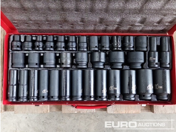 Оборудване за гаражи/ Работилници Unused 35 Piece 1/2" Drive Air Impact Socket Set, Steel Case: снимка 2 Оборудване за гаражи/ Работилници Unused 35 Piece 1/2" Drive Air Impact Socket Set, Steel Case: снимка 2