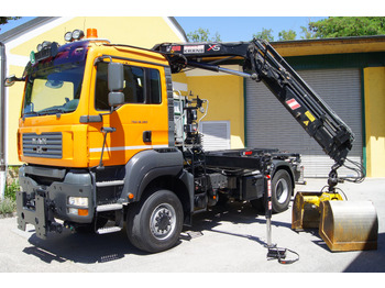 Камион с кабелна система, Камион с кран MAN TGA 18.360 BL 4x4/Euro4/TÜV/HIAB 111/MULTILIFT/Winterdienst: снимка 2