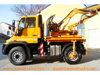 Самосвал камион MERCEDES-BENZ Unimog U 400/Hydrostat/Mähtür +MULAG MHU 800: снимка 3