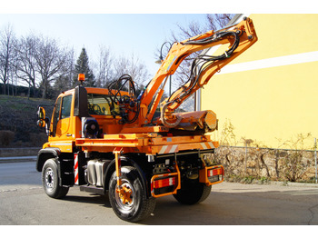 Самосвал камион MERCEDES-BENZ Unimog U 400/Hydrostat/Mähtür +MULAG MHU 800: снимка 4