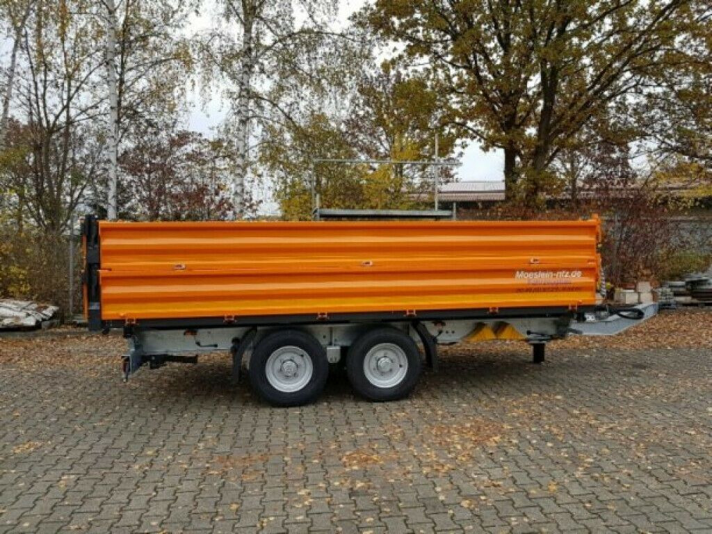 Möslein 13 t Tandem Kipper Tiefladermit Bordwand- Aufsa - Самосвал ремарке: снимка 1 Möslein 13 t Tandem Kipper Tiefladermit Bordwand- Aufsa - Самосвал ремарке: снимка 1