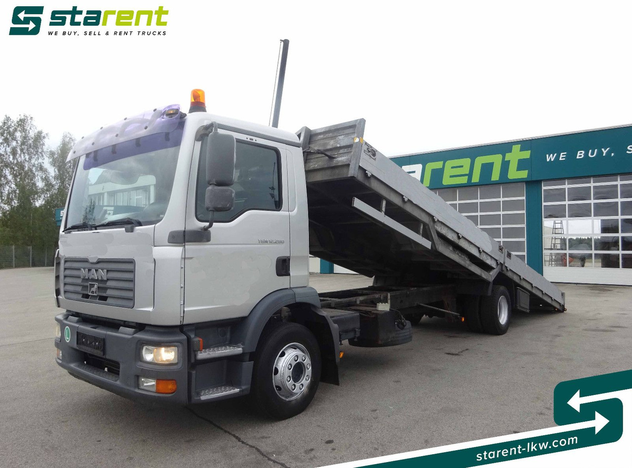 MAN TGM 12.280, Fahrzeugtransporter, kippbar - Камион пътна помощ: снимка 1 MAN TGM 12.280, Fahrzeugtransporter, kippbar - Камион пътна помощ: снимка 1