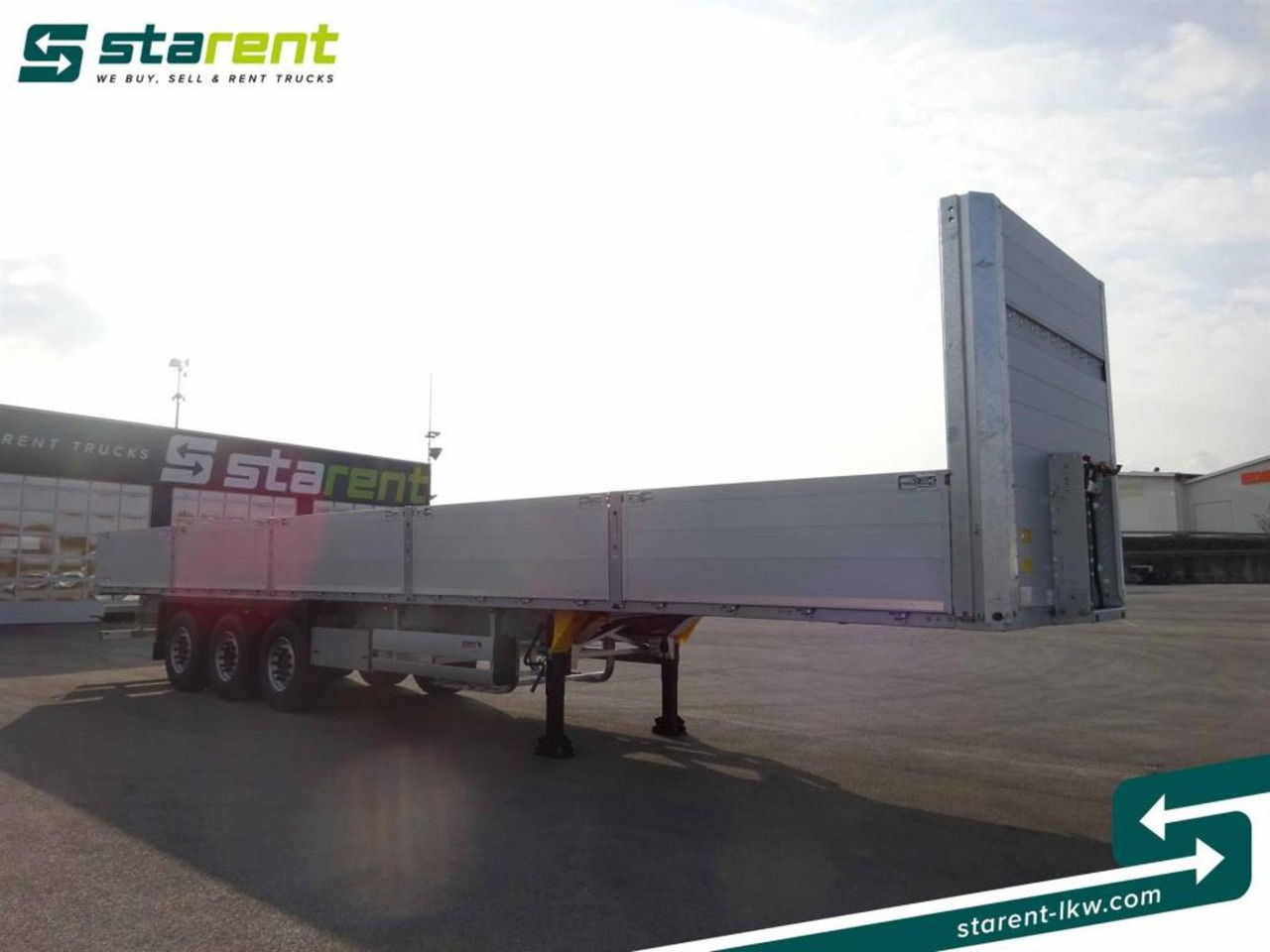 Schmitz Baustofftrailer Liftachse Rungen 80cm Bordwände - Бордово полуремарке/ Платформа: снимка 3 Schmitz Baustofftrailer Liftachse Rungen 80cm Bordwände - Бордово полуремарке/ Платформа: снимка 3