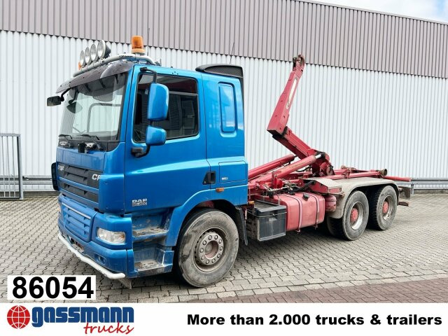 DAF AT 85.460 6x4, Abrollkipper Palfinger T20 - Мултилифт с кука камион, Камион с кран: снимка 1 DAF AT 85.460 6x4, Abrollkipper Palfinger T20 - Мултилифт с кука камион, Камион с кран: снимка 1