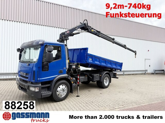Iveco EuroCargo ML120E28K 4x2 mit Kran Hiab XS088 ES-3 - Самосвал камион, Камион с кран: снимка 1 Iveco EuroCargo ML120E28K 4x2 mit Kran Hiab XS088 ES-3 - Самосвал камион, Камион с кран: снимка 1