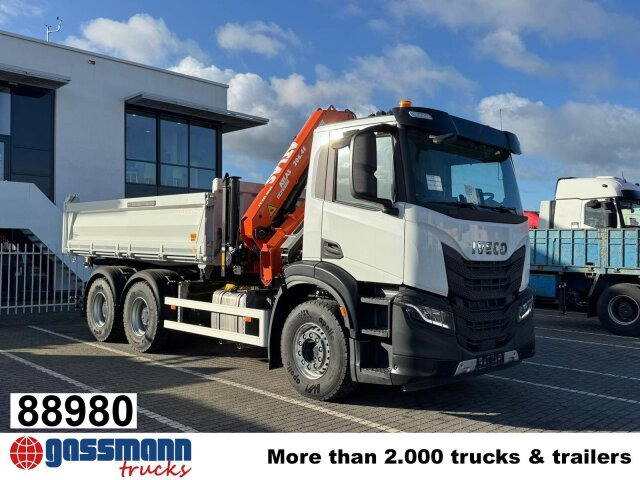 Iveco X-Way AD300X46Z 6x4 mit Kran Atlas AK 206.4E-A2, - Самосвал камион, Камион с кран: снимка 1 Iveco X-Way AD300X46Z 6x4 mit Kran Atlas AK 206.4E-A2, - Самосвал камион, Камион с кран: снимка 1