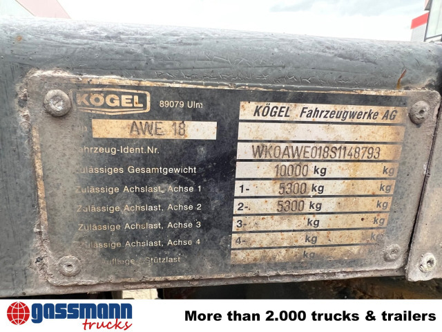 Kögel AWE 18, Ex-Fahrschule - Контейнеровоз/ Сменна каросерия ремарке: снимка 4 Kögel AWE 18, Ex-Fahrschule - Контейнеровоз/ Сменна каросерия ремарке: снимка 4