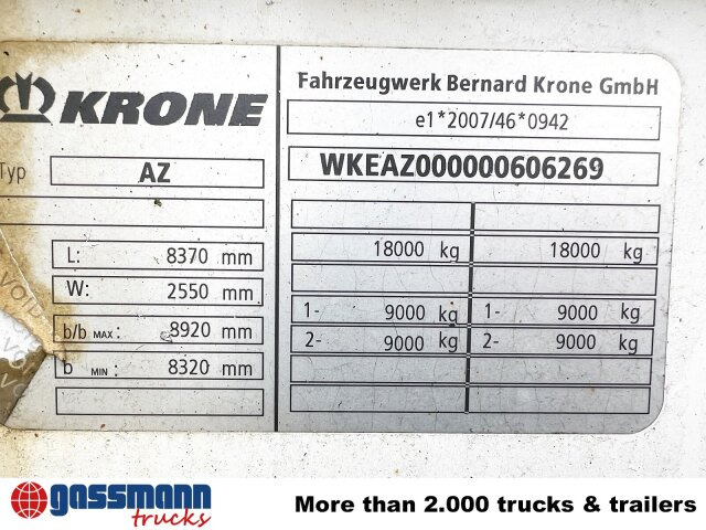 Krone AZP 18 Baustoffanhänger - Бордово ремарке/ Платформа: снимка 3 Krone AZP 18 Baustoffanhänger - Бордово ремарке/ Платформа: снимка 3