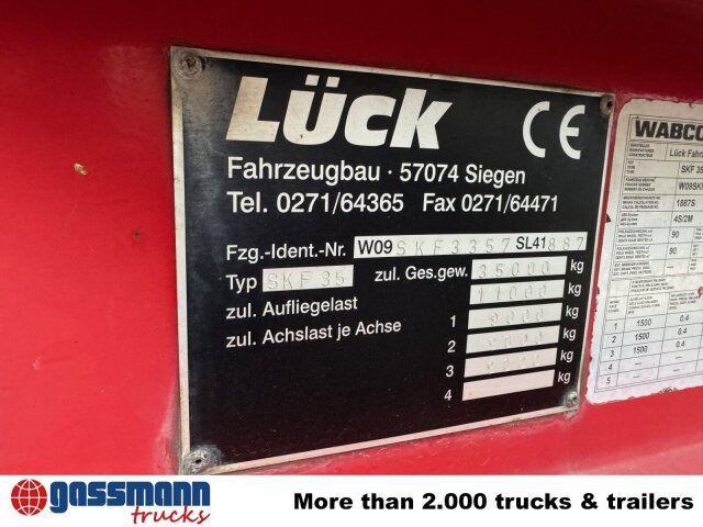 LÜCK SKF 35, Stahlmulde ca. 37m³, Liftachse - Самосвал полуремарке: снимка 3 LÜCK SKF 35, Stahlmulde ca. 37m³, Liftachse - Самосвал полуремарке: снимка 3