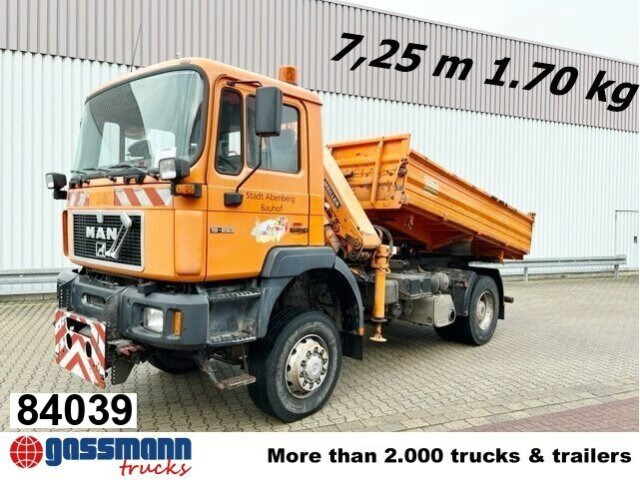 MAN 19.293 4x4 BL mit Kran Meiller MK77RS2 - Самосвал камион, Камион с кран: снимка 1 MAN 19.293 4x4 BL mit Kran Meiller MK77RS2 - Самосвал камион, Камион с кран: снимка 1