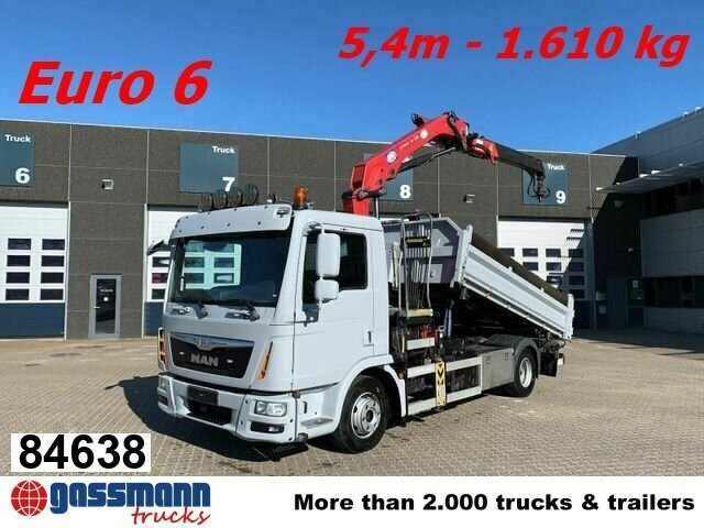 MAN TGL 12.180 4X2 BL mit Kran HMF 900-K1 - Самосвал камион, Камион с кран: снимка 1 MAN TGL 12.180 4X2 BL mit Kran HMF 900-K1 - Самосвал камион, Камион с кран: снимка 1