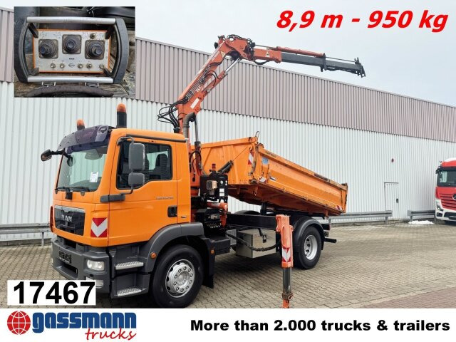 MAN TGM 18.290 4X2 BB mit Kran Atlas AK 92.2-A2, - Самосвал камион, Камион с кран: снимка 1 MAN TGM 18.290 4X2 BB mit Kran Atlas AK 92.2-A2, - Самосвал камион, Камион с кран: снимка 1