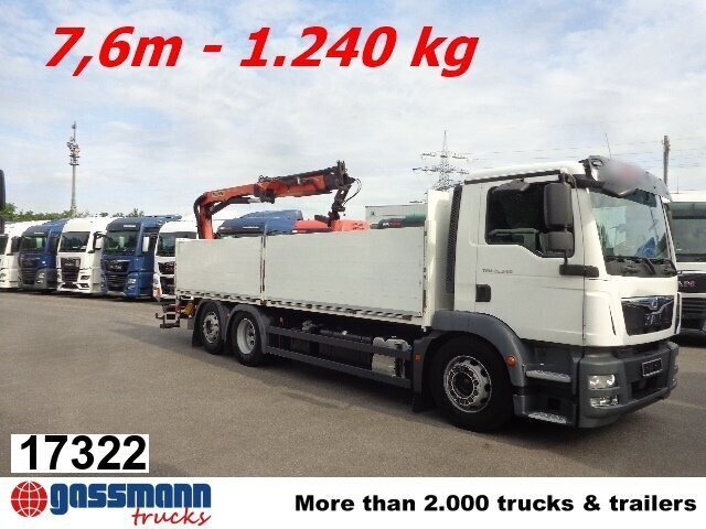 MAN TGM 26.340 6x2-4 LL,Lenk-Liftachse, Heckkran, - Бордови камион, Камион с кран: снимка 1 MAN TGM 26.340 6x2-4 LL,Lenk-Liftachse, Heckkran, - Бордови камион, Камион с кран: снимка 1