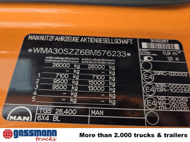 MAN TGS 26.400 6X4 BL - Шаси кабина: снимка 5 MAN TGS 26.400 6X4 BL - Шаси кабина: снимка 5