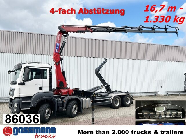 MAN TGS 35.480 8X4 BL, Intarder, Kran HMF 3220-K6, - Мултилифт с кука камион, Камион с кран: снимка 1 MAN TGS 35.480 8X4 BL, Intarder, Kran HMF 3220-K6, - Мултилифт с кука камион, Камион с кран: снимка 1