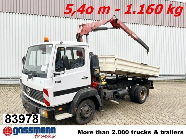 Mercedes-Benz 811 K 4x2 mit Kran Fassi F65A.21 (BJ.2009) - Самосвал камион, Камион с кран: снимка 1 Mercedes-Benz 811 K 4x2 mit Kran Fassi F65A.21 (BJ.2009) - Самосвал камион, Камион с кран: снимка 1