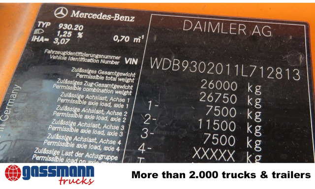 Mercedes-Benz Actros 2532/41 L 6x2, EEV, Lenkachse - Шаси кабина: снимка 2 Mercedes-Benz Actros 2532/41 L 6x2, EEV, Lenkachse - Шаси кабина: снимка 2