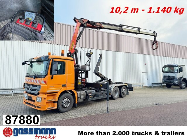 Mercedes-Benz Actros 2541 L 6x2, Lenkachse, Meiller RK 20.65, - Мултилифт с кука камион, Камион с кран: снимка 1 Mercedes-Benz Actros 2541 L 6x2, Lenkachse, Meiller RK 20.65, - Мултилифт с кука камион, Камион с кран: снимка 1