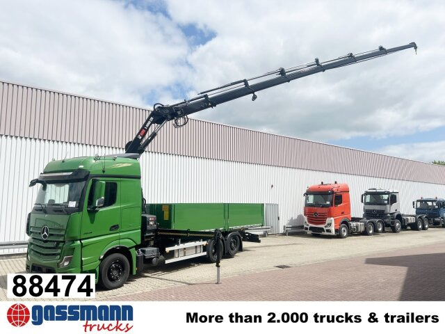 Mercedes-Benz Actros 2548 L 6x2 mit Kran Hiab X-HiDuo 228 - Бордови камион, Камион с кран: снимка 1 Mercedes-Benz Actros 2548 L 6x2 mit Kran Hiab X-HiDuo 228 - Бордови камион, Камион с кран: снимка 1