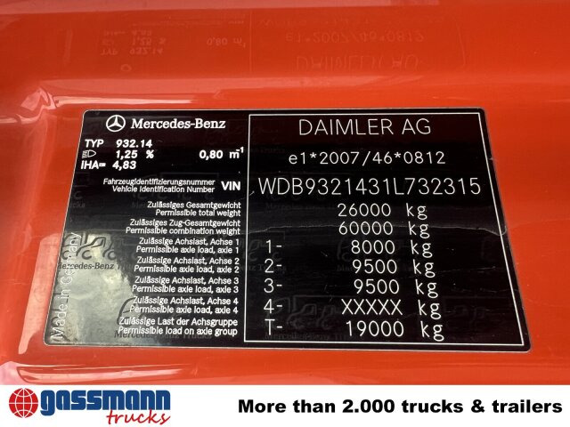 Mercedes-Benz Actros 2644/48 K 6x4, Manual Gearbox, Full Steel - Шаси кабина: снимка 2 Mercedes-Benz Actros 2644/48 K 6x4, Manual Gearbox, Full Steel - Шаси кабина: снимка 2