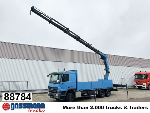 Mercedes-Benz Actros 2741 L 6x4, Twist-Lock ausz. auf 3m, - Бордови камион, Камион с кран: снимка 1 Mercedes-Benz Actros 2741 L 6x4, Twist-Lock ausz. auf 3m, - Бордови камион, Камион с кран: снимка 1