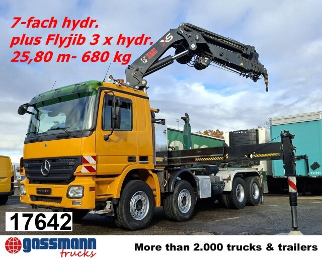 Mercedes-Benz Actros 4146 K 8x4/4, Retarder, Kran Hiab XS 477 - Мултилифт с кука камион, Камион с кран: снимка 1 Mercedes-Benz Actros 4146 K 8x4/4, Retarder, Kran Hiab XS 477 - Мултилифт с кука камион, Камион с кран: снимка 1