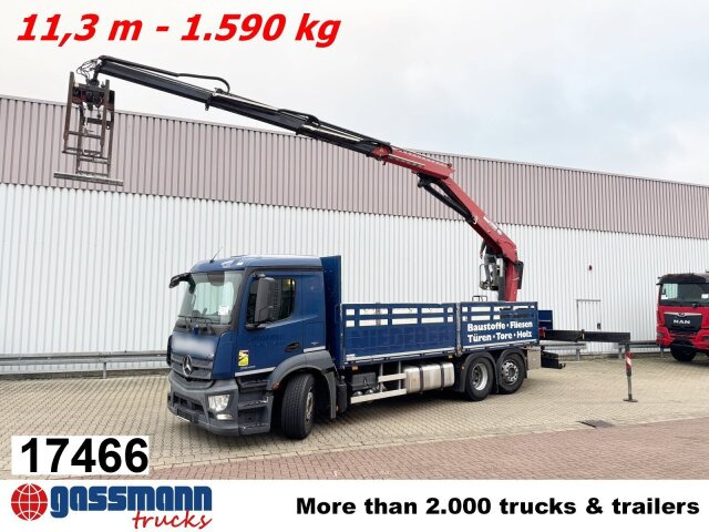 Mercedes-Benz Antos 2540 L 6x2, Lenkachse, HMF 2110-L3 - Бордови камион, Камион с кран: снимка 1 Mercedes-Benz Antos 2540 L 6x2, Lenkachse, HMF 2110-L3 - Бордови камион, Камион с кран: снимка 1