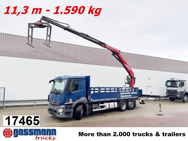 Mercedes-Benz Antos 2540 L 6x2, Lenkachse, HMF 2110-L3 - Бордови камион, Камион с кран: снимка 1 Mercedes-Benz Antos 2540 L 6x2, Lenkachse, HMF 2110-L3 - Бордови камион, Камион с кран: снимка 1