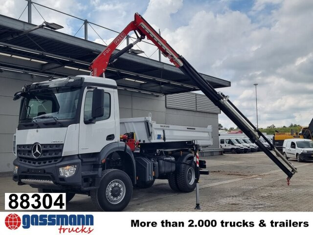 Mercedes-Benz Arocs 1832 AK 4x4, MultimediaCockpit, Navi, Kran - Самосвал камион, Камион с кран: снимка 1 Mercedes-Benz Arocs 1832 AK 4x4, MultimediaCockpit, Navi, Kran - Самосвал камион, Камион с кран: снимка 1