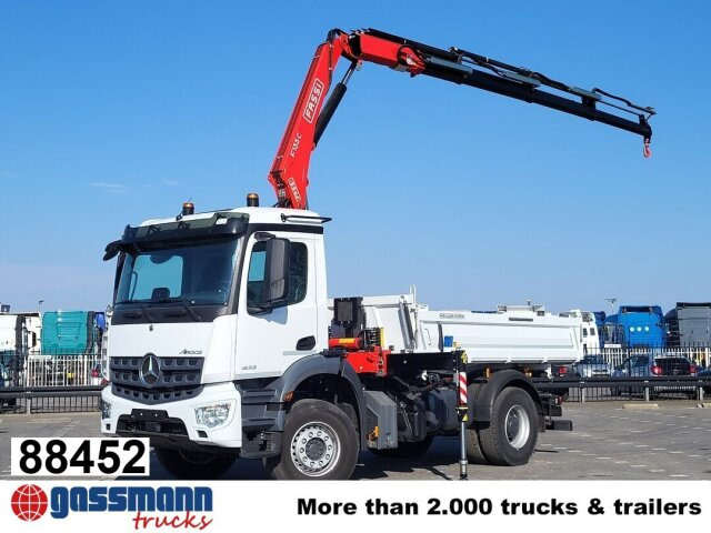 Mercedes-Benz Arocs 1835 K 4x2, MultimediaCockpit, Navi, Kran - Самосвал камион, Камион с кран: снимка 1 Mercedes-Benz Arocs 1835 K 4x2, MultimediaCockpit, Navi, Kran - Самосвал камион, Камион с кран: снимка 1