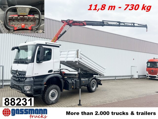 Mercedes-Benz Arocs 1842 AK 4x4, Kran Palfinger PK12001-EH C, - Самосвал камион, Камион с кран: снимка 1 Mercedes-Benz Arocs 1842 AK 4x4, Kran Palfinger PK12001-EH C, - Самосвал камион, Камион с кран: снимка 1