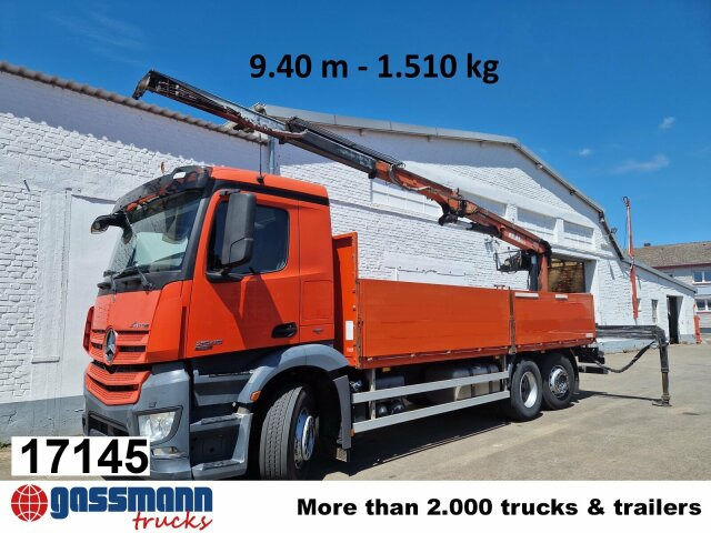 Mercedes-Benz Arocs 2545 L/6x2/4, Atlas Kran, 145.2-A19 VB, - Бордови камион, Камион с кран: снимка 1 Mercedes-Benz Arocs 2545 L/6x2/4, Atlas Kran, 145.2-A19 VB, - Бордови камион, Камион с кран: снимка 1