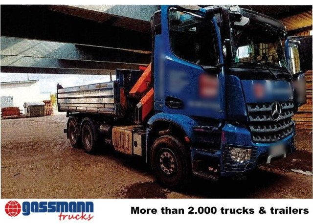 Самосвал камион, Камион с кран Mercedes-Benz Arocs 2640 LK 6x4, Alu-Bordwände, Kran: снимка 9