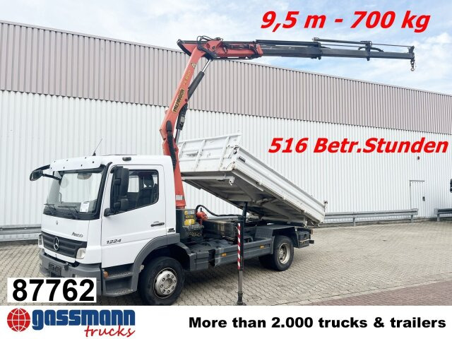 Mercedes-Benz Atego 1224 KK 4x2, 2x AHK, Kran Palfinger PK8501 - Самосвал камион, Камион с кран: снимка 1 Mercedes-Benz Atego 1224 KK 4x2, 2x AHK, Kran Palfinger PK8501 - Самосвал камион, Камион с кран: снимка 1