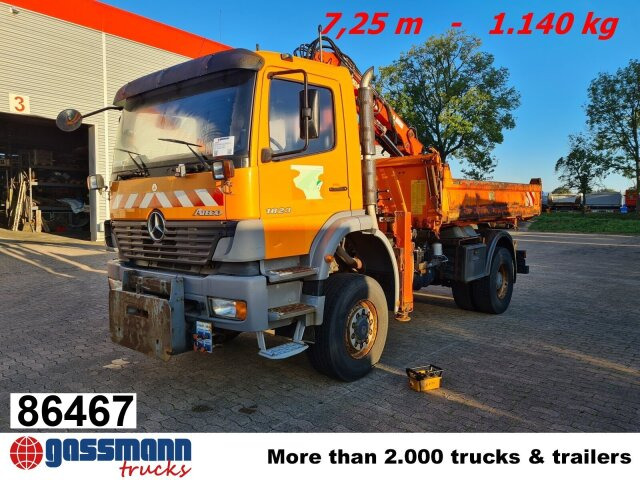 Mercedes-Benz Atego 1823 AK 4x4 mit Kran Atlas 85.2, Funk, - Самосвал камион, Камион с кран: снимка 1 Mercedes-Benz Atego 1823 AK 4x4 mit Kran Atlas 85.2, Funk, - Самосвал камион, Камион с кран: снимка 1