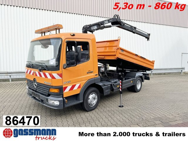 Mercedes-Benz Atego 815 K 4x2 mit Kran Hiab 055 B-1 CL - Самосвал камион, Камион с кран: снимка 1 Mercedes-Benz Atego 815 K 4x2 mit Kran Hiab 055 B-1 CL - Самосвал камион, Камион с кран: снимка 1