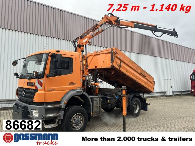Mercedes-Benz Axor 1829 AK 4x4 mit Kran Atlas AK 85.2 - Самосвал камион, Камион с кран: снимка 1 Mercedes-Benz Axor 1829 AK 4x4 mit Kran Atlas AK 85.2 - Самосвал камион, Камион с кран: снимка 1