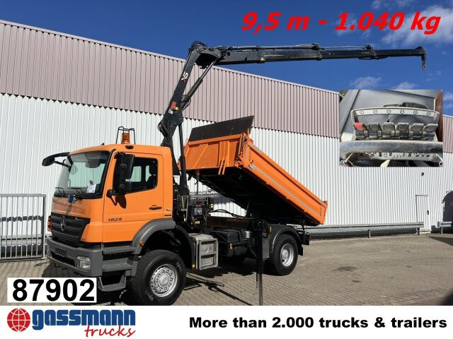 Mercedes-Benz Axor 1829 AK 4x4 mit Kran Hiab XS 111BS-3 HiDuo, - Самосвал камион, Камион с кран: снимка 1 Mercedes-Benz Axor 1829 AK 4x4 mit Kran Hiab XS 111BS-3 HiDuo, - Самосвал камион, Камион с кран: снимка 1